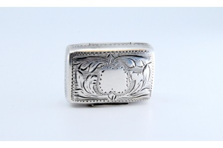 Caixa de Vinagrete em prata e ouro com gravados em ambos os lados do período Vitoriano